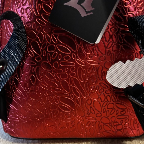 Loungefly BAM Fire Red Dragon Exclusive Mini Backpack with Shiny Flame Accents - Picture 7 of 10